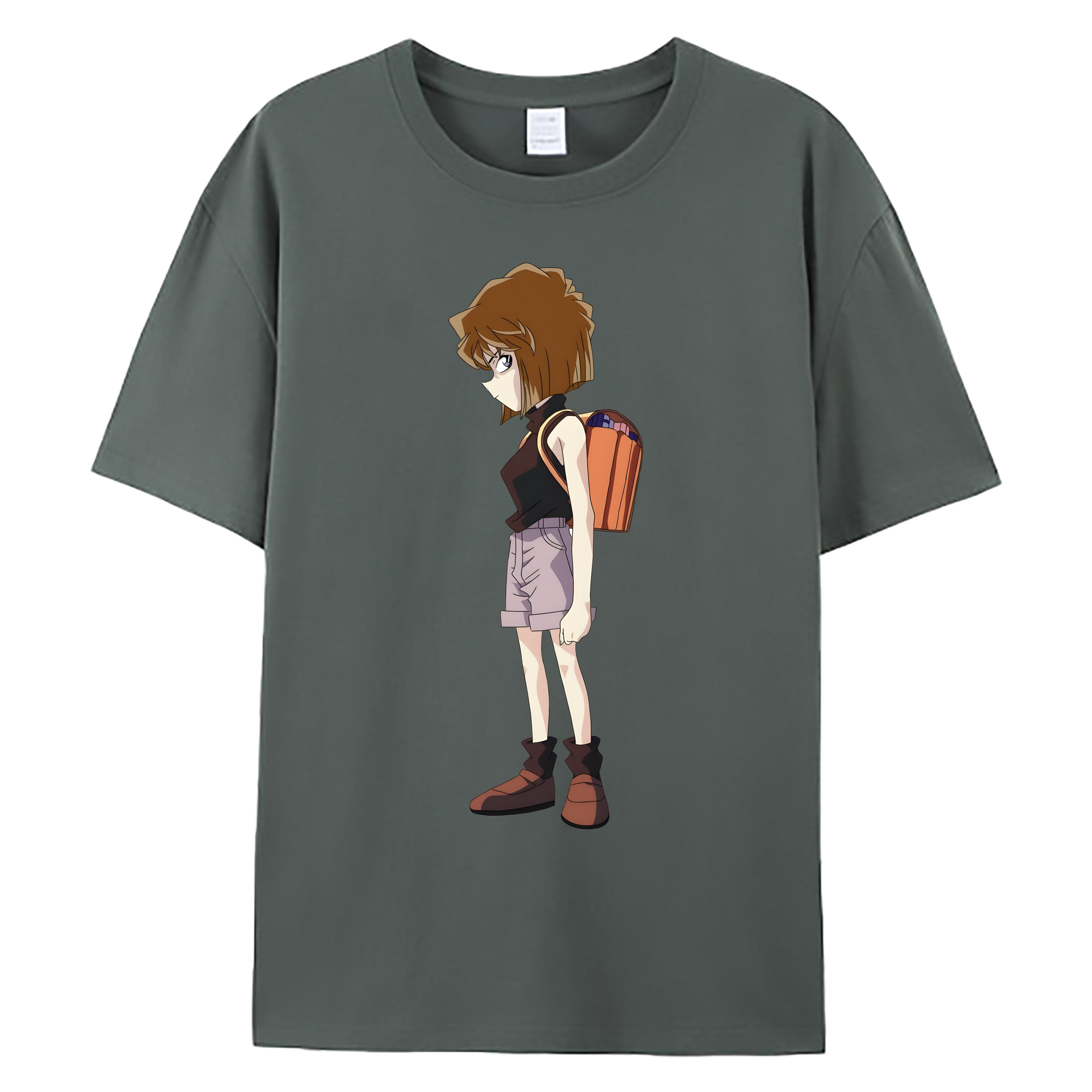 （画像用） 名探偵コナン 灰原 哀 はいばら あい Detective Conan Anita Hailey、Vi Graythorn Haibara Ai 綿100％ メンズ半袖Tシャツ｜肌触りやわらか＆通気性